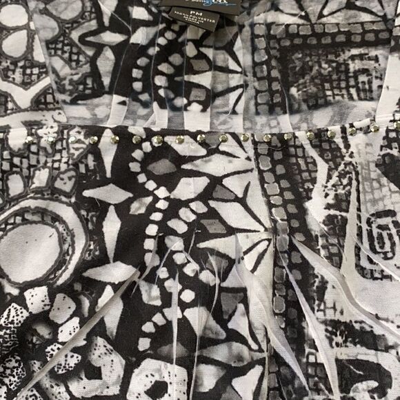 Style & co. Black/white Top Sz PM - Picture 5 of 6